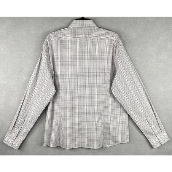Calvin Klein Men's XL Stain Shield Extra Slim Fit Long Sleeve Shirt Plaid NEW - Picture 5 of 14